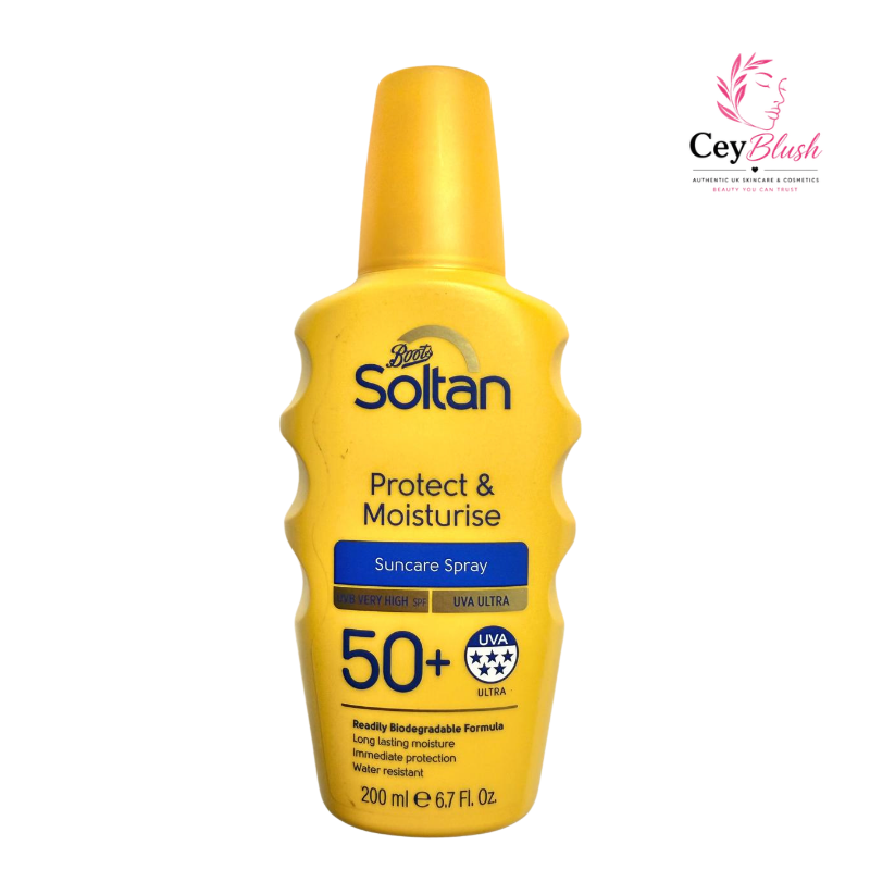 Boots Soltan Protect & Moisturise Sun Care Spray SPF 50+ – 200ml | In Sri Lanka